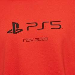 Balenciaga X PS5 Red Printed Cotton Boxy T-shirt L