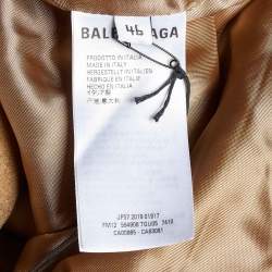 Pre Owned Balenciaga Brown Wool Belted Long Coat S