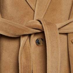 Pre Owned Balenciaga Brown Wool Belted Long Coat S