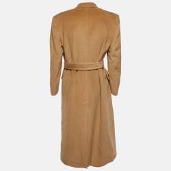 Pre Owned Balenciaga Brown Wool Belted Long Coat S