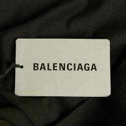 مملوكة مسبقًا Balenciaga Unisex Black Logo Print Cotton Oversized T-Shirt M