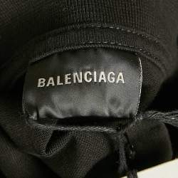 Pre Owned Balenciaga Black Flip Logo Embroidered Cotton Oversized T-Shirt M