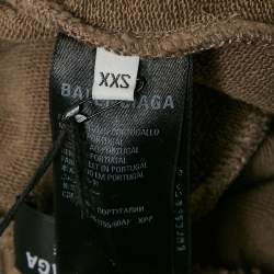 Balenciaga Unifit Taupe Logo Embroidered Cotton Sweat Shorts XXS