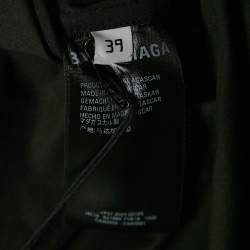 Balenciaga Black Logo Embroidery Poplin Button Front Oversized Shirt M