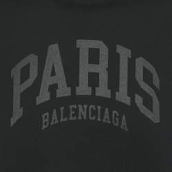 مملوكة مسبقًا Balenciaga Unisex Black Logo Print Jersey  Long Sleeve T-Shirt M