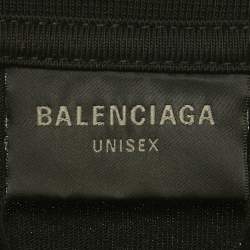 مملوكة مسبقًا Balenciaga Unisex Black Logo Print Jersey  Long Sleeve T-Shirt M