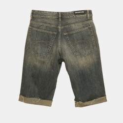 Balenciaga Unisex Blue Faded Raw Edge Shorts M