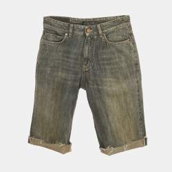 Balenciaga Unisex Blue Faded Raw Edge Shorts M