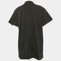 Pre Owned Balenciaga Back Flip Logo Embroidery Cotton Oversized Unisex T-Shirt XS