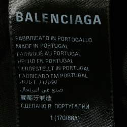 Pre Owned Balenciaga Back Flip Logo Embroidery Cotton Oversized Unisex T-Shirt XS