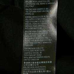 Pre Owned Balenciaga Back Flip Logo Embroidery Cotton Oversized Unisex T-Shirt XS