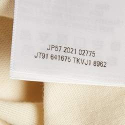 مملوكة مسبقًا تي شيرت بالنسياغا كريمي بشعار مطرز قطن بحجم كبير - سمول