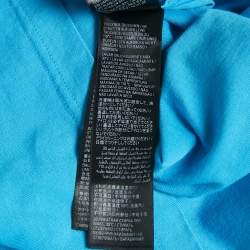 Pre Owned Balenciaga Blue WFP Printed Cotton Knit T-Shirt L