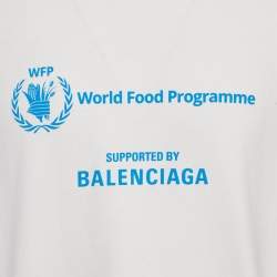 Pre Owned Balenciaga White WFP Printed Cotton Knit T-Shirt L