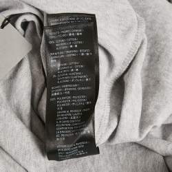 Pre Owned تي شيرت بالنسياغا رمادي مطرز بشعار قطن بنمط واسع مقاس صغير