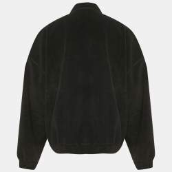 مملوكة مسبقًا Balenciaga Unisex Black Unity Embroidered Faux Fleece Sweatshirt XXS