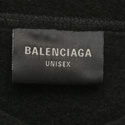 مملوكة مسبقًا Balenciaga Unisex Black Unity Embroidered Faux Fleece Sweatshirt XXS