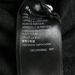 مملوكة مسبقًا Balenciaga Unisex Black Unity Embroidered Faux Fleece Sweatshirt XXS