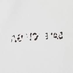 Pre Owned قميص بالنسياغا أبيض مطبوع بالشعار قطن واسع مقاس متوسط