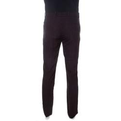 Balenciaga Multicolor Micro Checked Crepe Trousers M