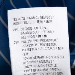 Pre Owned قميص بالنسياغا قطن أزرق واسع بالشعار مقاس صغير - سمول