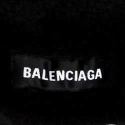 Pre Owned Balenciaga Blue Denim Faux Shearling Lined Oversized Jacket S