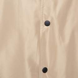Balenciaga Beige Synthetic Logo Print Oversized Rain Jacket M