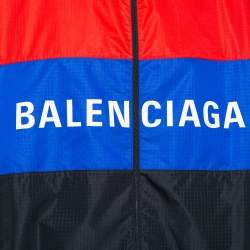Balenciaga Color Block Logo Printed Synthetic Oversized Windbreaker Jacket XL