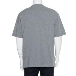 Pre Owned Balenciaga Grey Cotton Crewneck BB Balenciaga Print T-Shirt S
