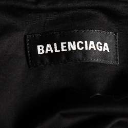Pre Owned Balenciaga Black Cotton Graphic Logo Printed Jacket M