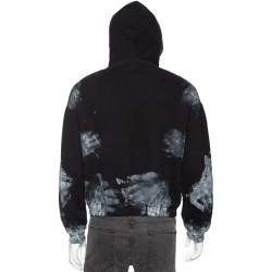 Pre Owned Balenciaga Monochrome Paint-Splattered Cotton Cropped Hoodie XL