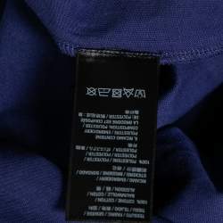 مملوكة مسبقًا Balenciaga Blue Cotton Logo Embroidered Oversized T-Shirt M