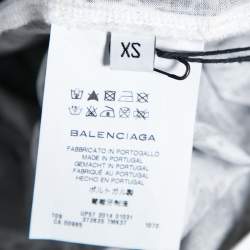 Balenciaga Monochrome Abstract Printed Cotton Knit Crewneck T-Shirt XS