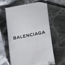Balenciaga Monochrome Abstract Printed Cotton Knit Crewneck T-Shirt XS