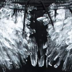 Pre Owned Balenciaga Black Paint Splatter Print Cotton Straight Leg Sweatpants M