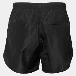 Balenciaga Black Synthetic Logo Embroidered Running Shorts M