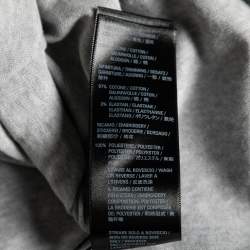 Pre Owned Balenciaga Grey Cotton Logo Embroidered Crew Neck T-Shirt M