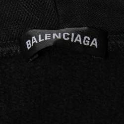 Pre Owned Balenciaga Black Cotton Speed Hunters Print Hoodie M