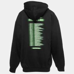 Pre Owned Balenciaga Black Cotton Speed Hunters Print Hoodie M