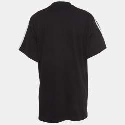 مملوكة مسبقًا Balenciaga X Adidas Black Cotton 3-Stripes Oversized T-Shirt M