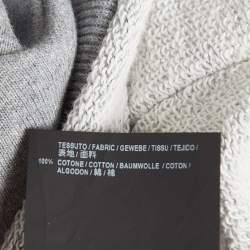 Pre Owned Balenciaga Grey Logo Print Cotton Hooded Sweatshirt L