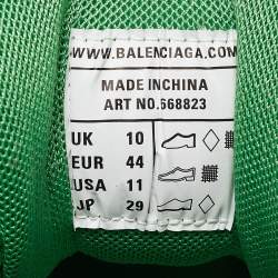Pre Owned Balenciaga Green Faux Leather and Mesh Track 2 Sneakers Size 44