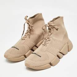 مملوكة مسبقًا حذاء رياضي بالنسياغا سبيد 2.0 قماش تريكو بيج مقاس 44