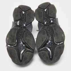 مملوكة مسبقًا Balenciaga Black Faux Leather and Mesh Triple S Clear Sole Sneakers Size 41