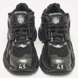 مملوكة مسبقًا حذاء رياضي بالنسياغا شبكة وجلد أسود برباط مقاس 43