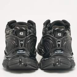 مملوكة مسبقًا حذاء رياضي بالنسياغا شبكة وجلد أسود برباط مقاس 43