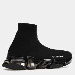 Balenciaga Black Nylon Speed 2.0 Clear Sole Sneaker EU 41