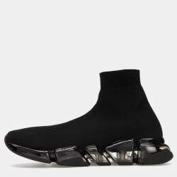 Balenciaga Black Nylon Speed 2.0 Clear Sole Sneaker EU 41