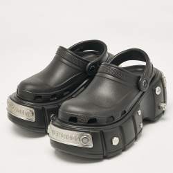 Balenciaga x Crocs Black Rubber Hardcrocs Sandals Size 40