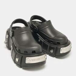 Balenciaga x Crocs Black Rubber Hardcrocs Sandals Size 40